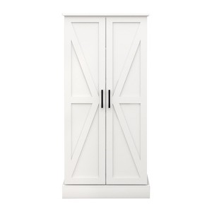 NicBex 50 Inch Kitchen Pantry Storage Cabinet with LED Lights,2 Doors and 2 Adjustable Shelves for Dining Room,Bathroom,Kitchen,White - 1 of 4