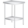 Stainless Steel Prep Table, with Backsplash, Commercial Heavy Duty Table with Adjustable Under Shelf for Outdoor Use,Restaurants,Hotels,Works - 2 of 4