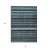 Teal Blue Sky Blue And Gray Striped Washable Indoor Outdoor Area Rug - 3 of 4
