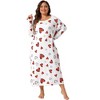 Agnes Orinda Women's Plus Size Crew Neck Long Sleeve Casual Maxi Nightgown - 3 of 4