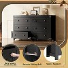 GALAXHERO Farmhouse 6 Drawer Wood Dresser, With Double Rustic Handles, TV Stand for 60" TV, Clothes Organizer for Bedroom & Living Room,Black - 3 of 4