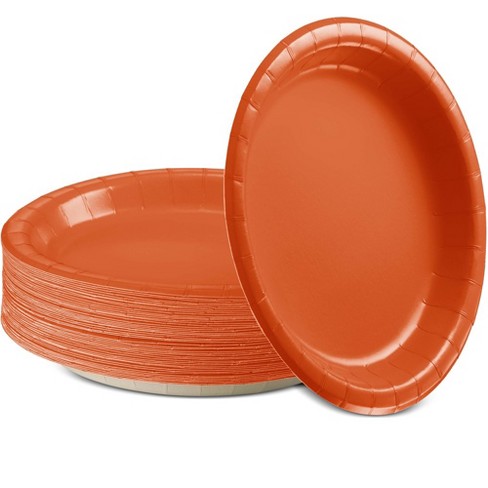 Amscan 8.5 in. Orange Peel Round Paper Plates