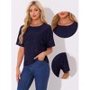 INSPIRE CHIC Women's Regular Fit Round Neck Short Sleeve Party Clubwear Blouses - 2 of 4