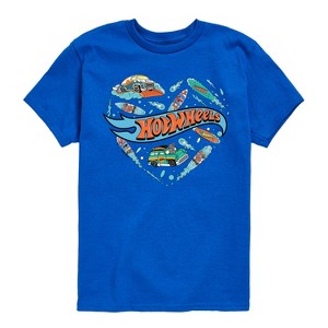 Boys' - Hot Wheels - Surfing Mix In A Heart Short Sleeve Graphic T-Shirt - 1 of 4