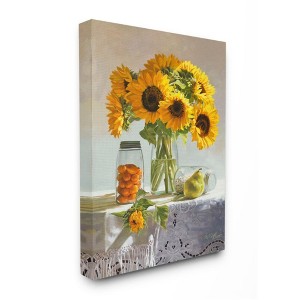 Stupell Industries Farmhouse Sunflower Still Life Country Fruit Jars - 1 of 4