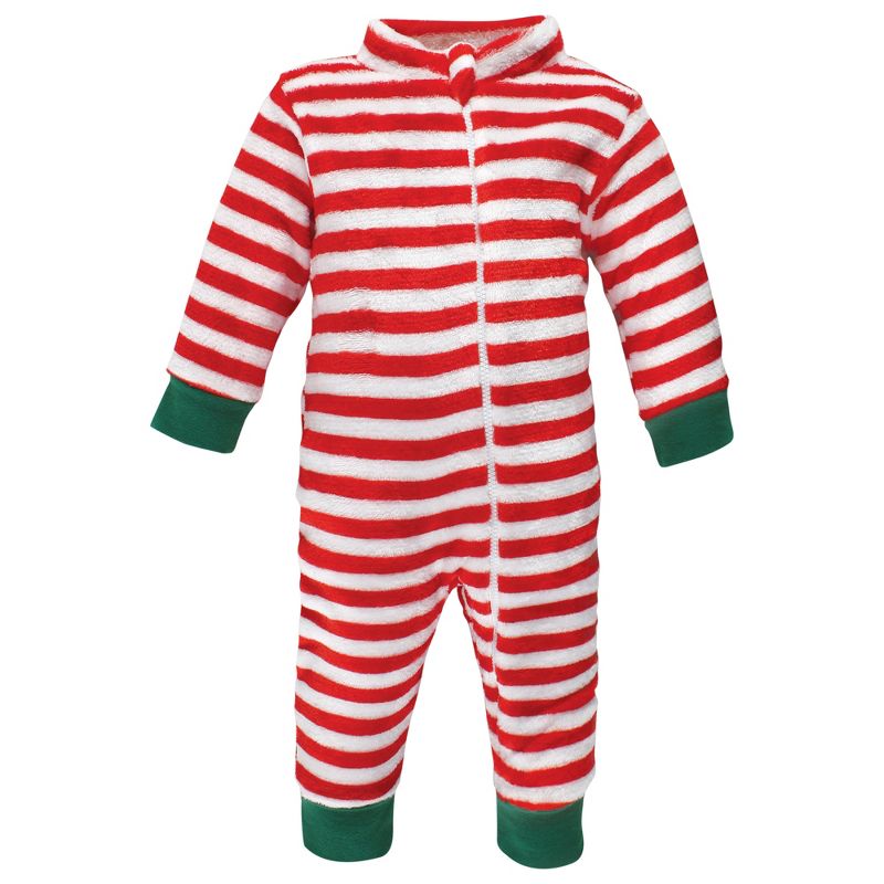 Hudson Baby Unisex Baby Plush Jumpsuits, Red Rudolph, 4 of 5