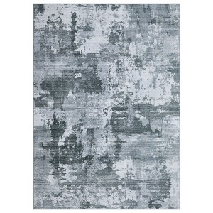 Washable Modern Abstract Rug Non Slip Low Pile Rug Soft Contemporary Throw Floor Cover Foldable Indoor Carpet for Living Room Bedroom Playroom - 1 of 4