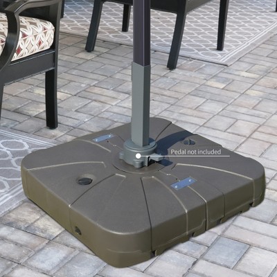 Gray Heavy Duty Metal Wheeled Parasol Base
