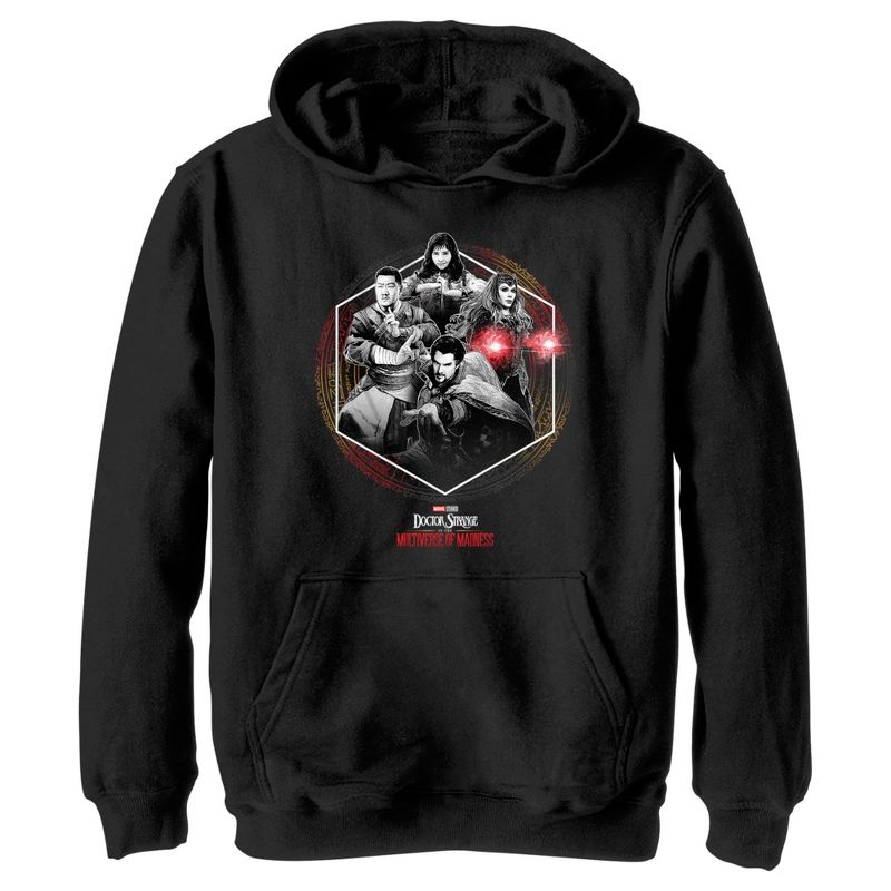 Boy's Marvel Doctor Strange in the Multiverse of Madness Black and White Panel Pull Over Hoodie, 1 of 5