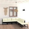 vidaXL Patio Sofa Black PE Rattan 4-seater Removable Covers Square - 3 of 4