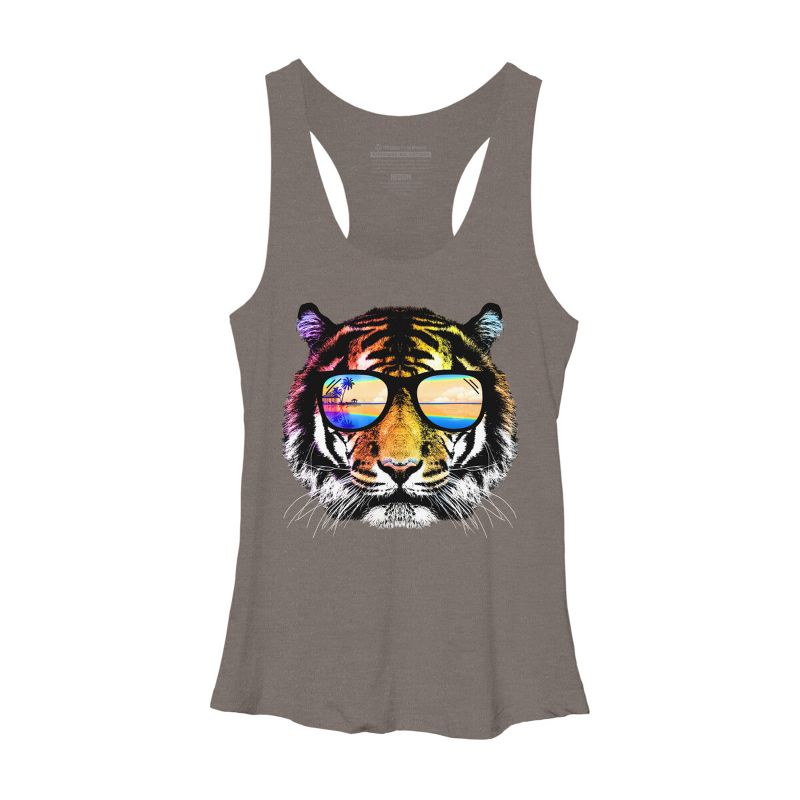 Women's Design By Humans Summer Tiger By clingcling Racerback Tank Top, 1 of 3