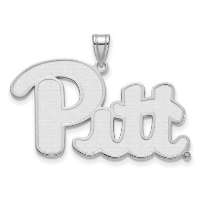 Black Bow Jewelry 10k White Gold Pittsburgh Panthers NCAA Extra Large Pendant