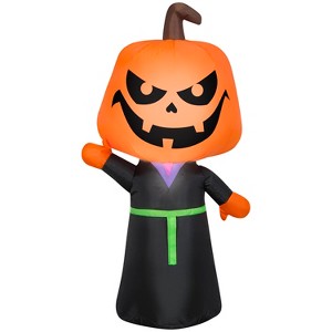 Gemmy Halloween Inflatable Jack O' Lantern Reaper , 3.5 ft Tall, Multi - 1 of 4