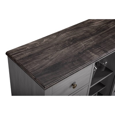 Festivo Modern Gray Wood 47" Bar Cabinet with Brushed Nickel Knobs