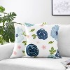 Sweet Jojo Designs Set of 2 Decorative Accent Kids' Throw Pillows 18in. Watercolor Floral Blue Pink and White - 2 of 4