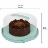 Extra Large Cake Carrier with Server, Holds 12 Inch 3-Layer Cake, Clear Dome Lid, Transport for Pies and Desserts - 2 of 4