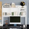 KTMBDW Wood Desktop Bookshelf Desktop Organizer Office Storage Rack Wood Display Shelf - Free Style Display True Natural Stand Shelf Rack White - 3 of 4