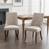 FONTOI Dining Chairs Set of 2 with Wide Seat, Comfy Upholstered Accent Chair with Curved Legs for Dining Room, Beige, 19.7"*37.5"*24.6" - 4 of 4