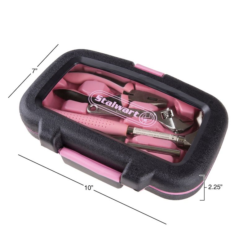 Fleming Supply Household Hand Tool Set Including a Hammer, Wrench, Screwdriver, and Pliers 15pc – Pink, 3 of 7