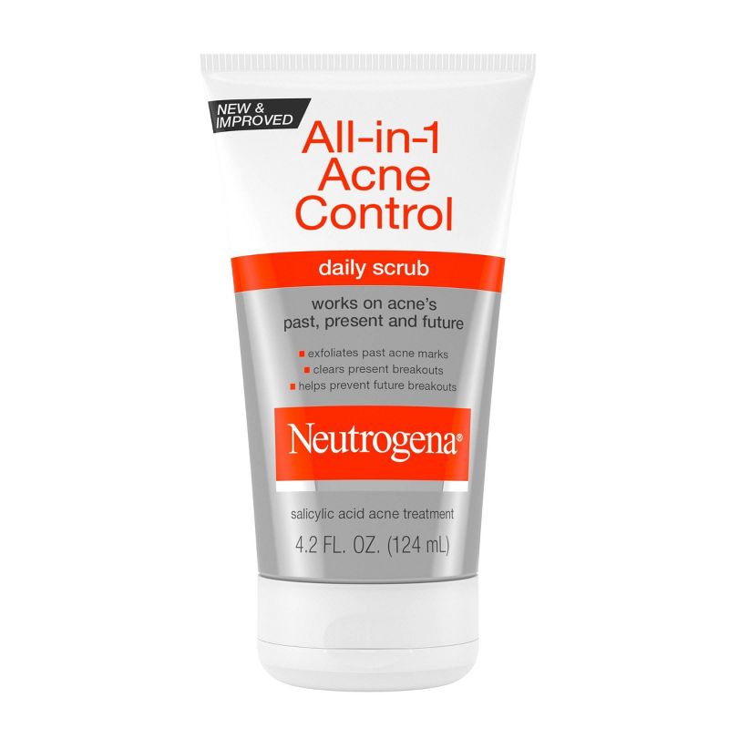 Neutrogena All-in-1 Acne Control Daily Face Scrub with Salicylic Acid for Acne-Prone Skin - 4.2 fl oz, 1 of 9