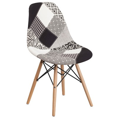 Emma and Oliver Fabric Accent Dining Chair with Wooden Legs