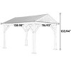 Outdoor Wood Canopy Gazebo,Gazebo With Steel Slope Roof And Natural Wood Frame,All Weather Protected For Garden Backyard-Coolbibila - 4 of 4