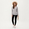 Anna-Kaci Women's Long Sleeve V-Neck Top with Side Drawstring Ruched Hem - 3 of 4
