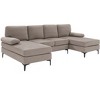 Racxily Upholstered Modular Sectional Soafa, Sectional Couches for Living Room, U-Shaped Sofa Couch with 2 Ottomans - 4 of 4