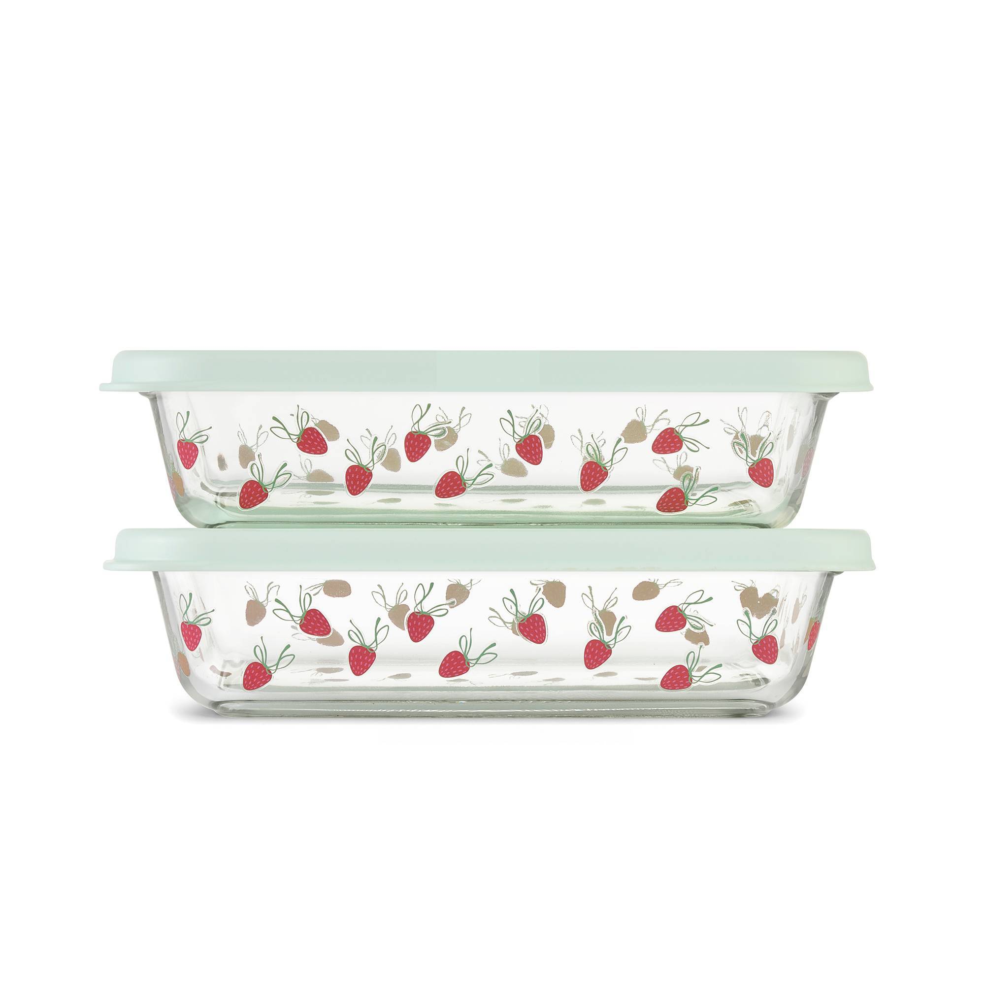 Ello 4pc (Set of 2) Everyday 4.5c Glass Food Storage Containers Green Strawberries