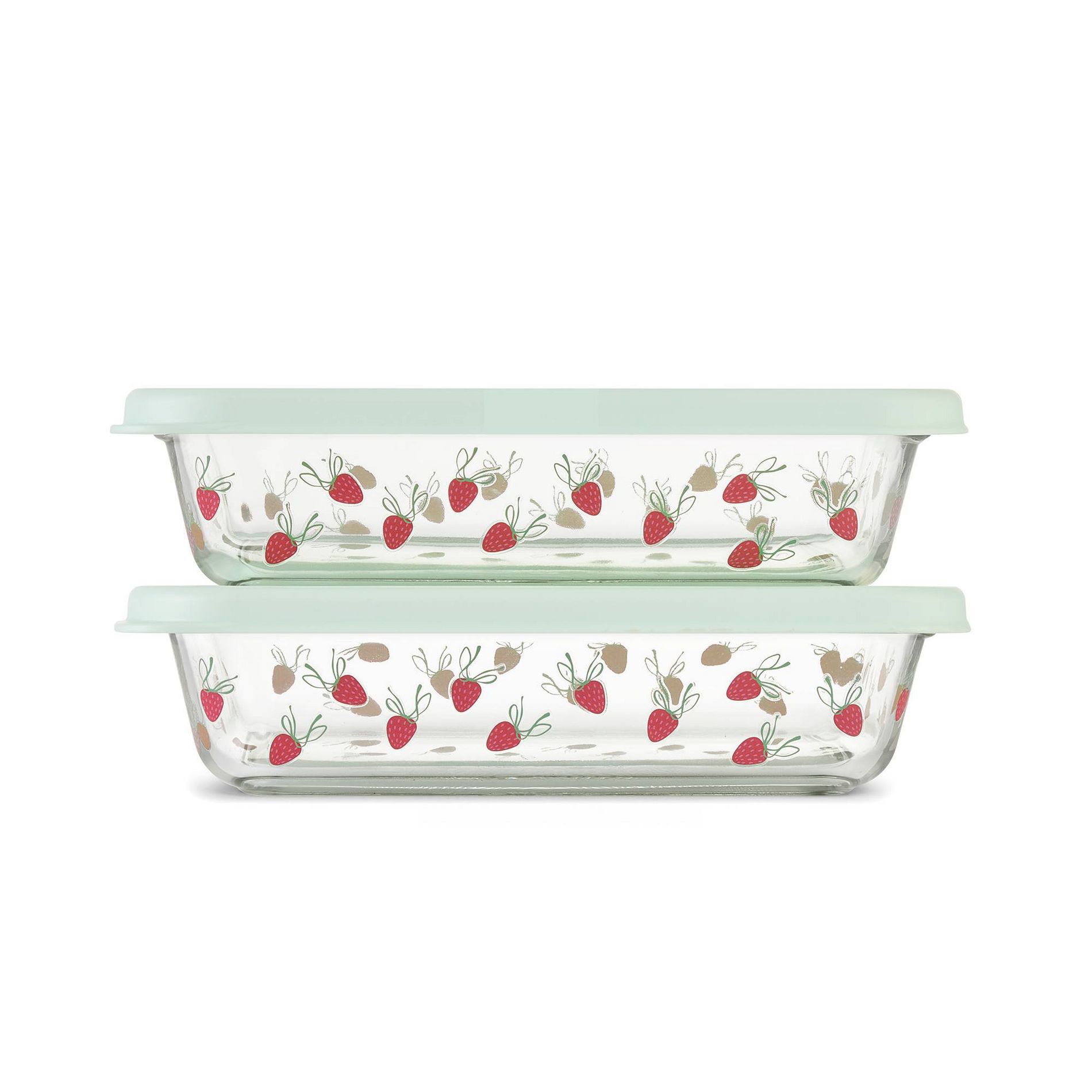 Ello 4pc (Set of 2) Everyday 4.5c Glass Food Storage Containers Green Strawberries