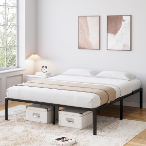 Bed Frame No Box Spring Needed, Heavy Duty Metal Platform Bed Frame for Bedroom Easy Assembly, Noise Free, Black - 1 of 4