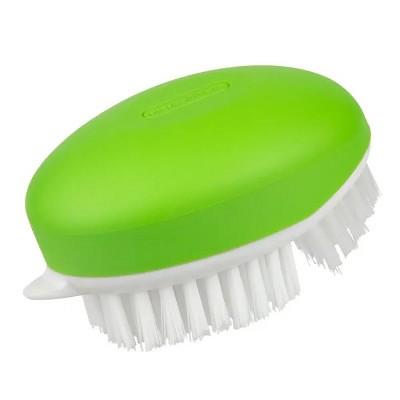 Racxily (4 pack) Fruit & Veggie Cleaning Utility Scrub Brush Palm Style Multi Purpose Brush, Green