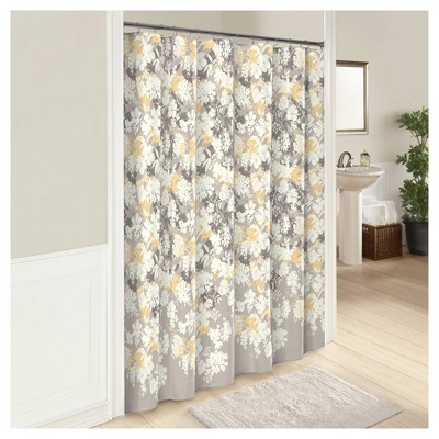 Garden Party Shower Curtain Gray/Yellow - Marble Hill