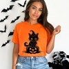 Simply Sage Market Women's Cat Perched On A Pumpkin Short Sleeve Graphic Tee - 2 of 4
