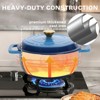 Sevobal Pots and Pans Cast Iron 5qt Cooking Pot Dutch Oven Pot for Bread Baking, Cooking Enamel Pot Round Dutch Oven, Blue, 13.3"*10.5"*4.7" - 3 of 4