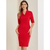 Allegra K Wome's Shawl Collar Half Sleeve Business Casual Dress - 4 of 4