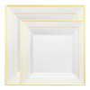 Smarty Had A Party White w/ Gold Square Edge Rim Plastic Dinnerware Set - 120 Sets - 2 of 4
