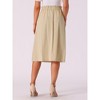 INSPIRE CHIC Women's Casual Elastic Waist Peasant A-Line Midi Skirts with Pockets - 4 of 4