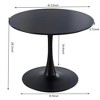 Black Tulip Table Mid-century Dining Table for 4-6 people With Round Mdf Table Top, Pedestal Dining Table, End Table Leisure Coffee Table - image 4 of 4