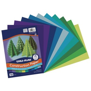 Tru-Ray Construction Paper, Cool Assorted, 9" x 12", 150 Sheets (Pack of 2) - 1 of 1