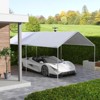 VisioGear 10'*20' Carport Replacement Top Canopy, Car Port Portable Garage Tent Cover with Ball Bungee Cords, White, 230.75"*116.5"*0.01" - 2 of 4
