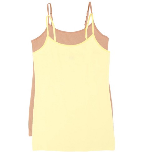 Felina Women's Organic Cotton Stretch Camisole 2-pack (praline Daffodil,  X-small) : Target