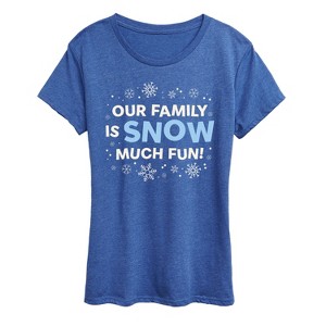Women's - Instant Message - Family Snow Much Fun Short Sleeve Graphic T-Shirt - 1 of 4