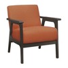 Fabric Upholstered Accent Chair with Attached Cushions, Foam Padding, Solid Rubberwood Frame and Antique Gray Finish - 3 of 4