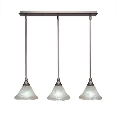 Toltec Lighting Any 3 - Light Chandelier in  Brushed Nickel with 7" Frosted Crystal Shade