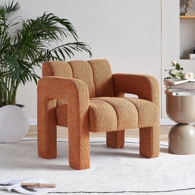 31.1" Wide Modern Boucle Accent Chair,Upholstered Armchair with High Density Foam for Living Room Bedroom Lounge-Baofuwish