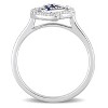 EVERLY JEWELRY | Sterling Silver 3/8 CT TGW White Topaz Created Blue Sapphire Fashion Ring - 4 of 4