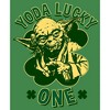 Women's Star Wars St. Patrick's Day Yoda Lucky One Racerback Tank Top - 2 of 4