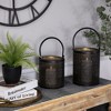 Northlight Laser-Cut Design Iron Candle Holders with Handles - 9.5" - Black - Set of 2 - 3 of 4