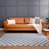 Hauteloom Alie Gray Checkered Washable Area Rug - 3 of 4